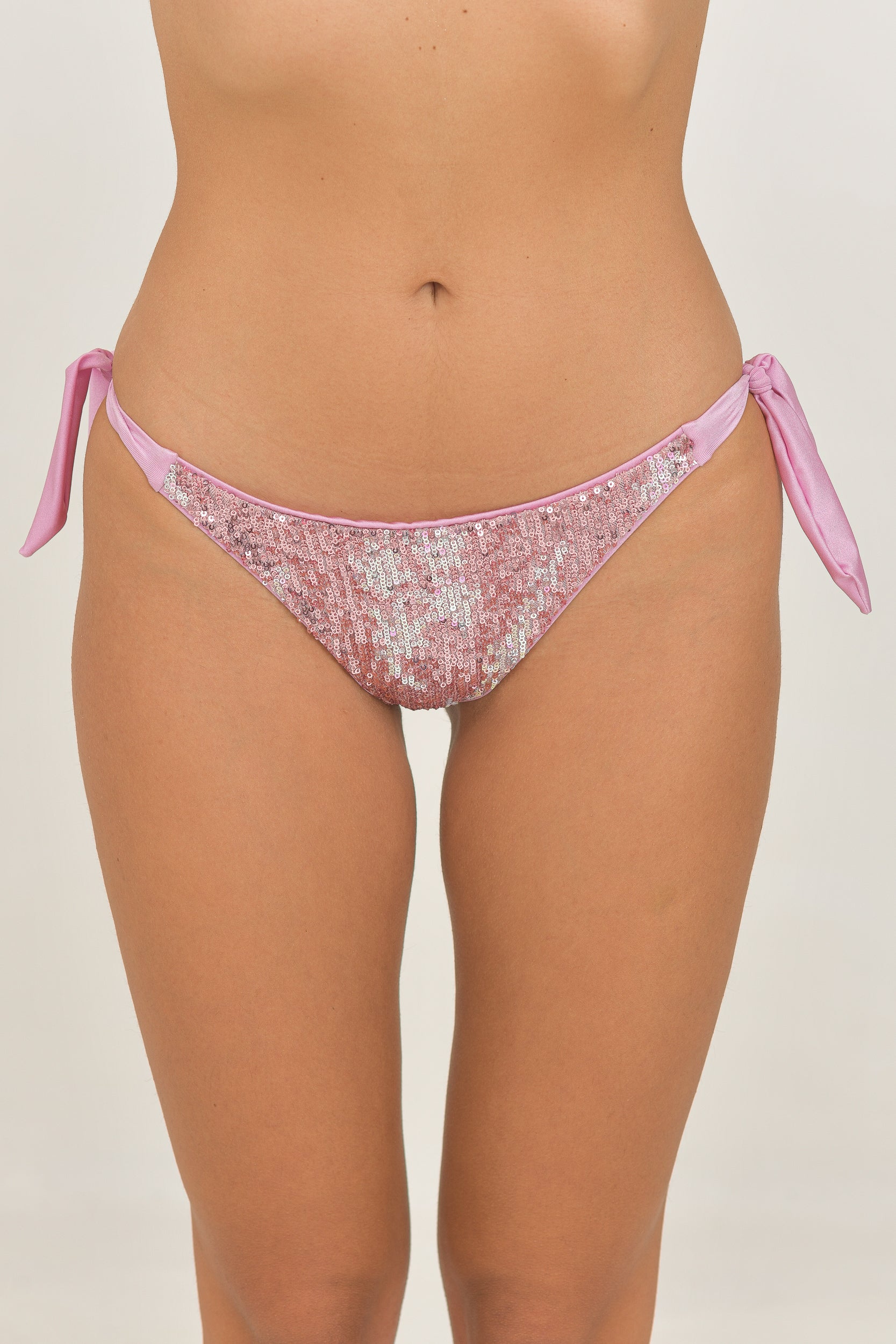 Slip Fiocco Paillettes Rosa