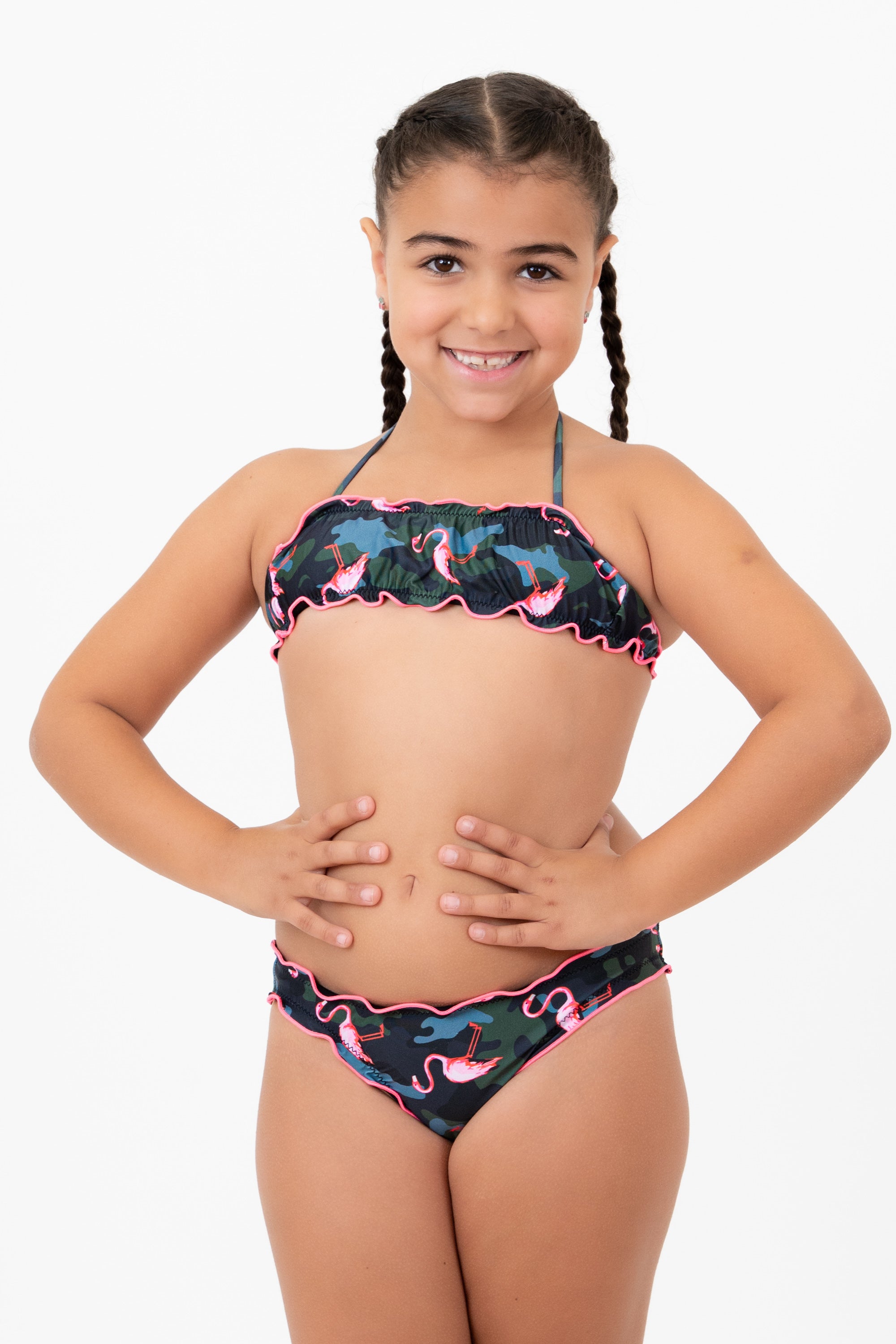 Bikini Fascia Frou-Frou Bimba - Flamingo