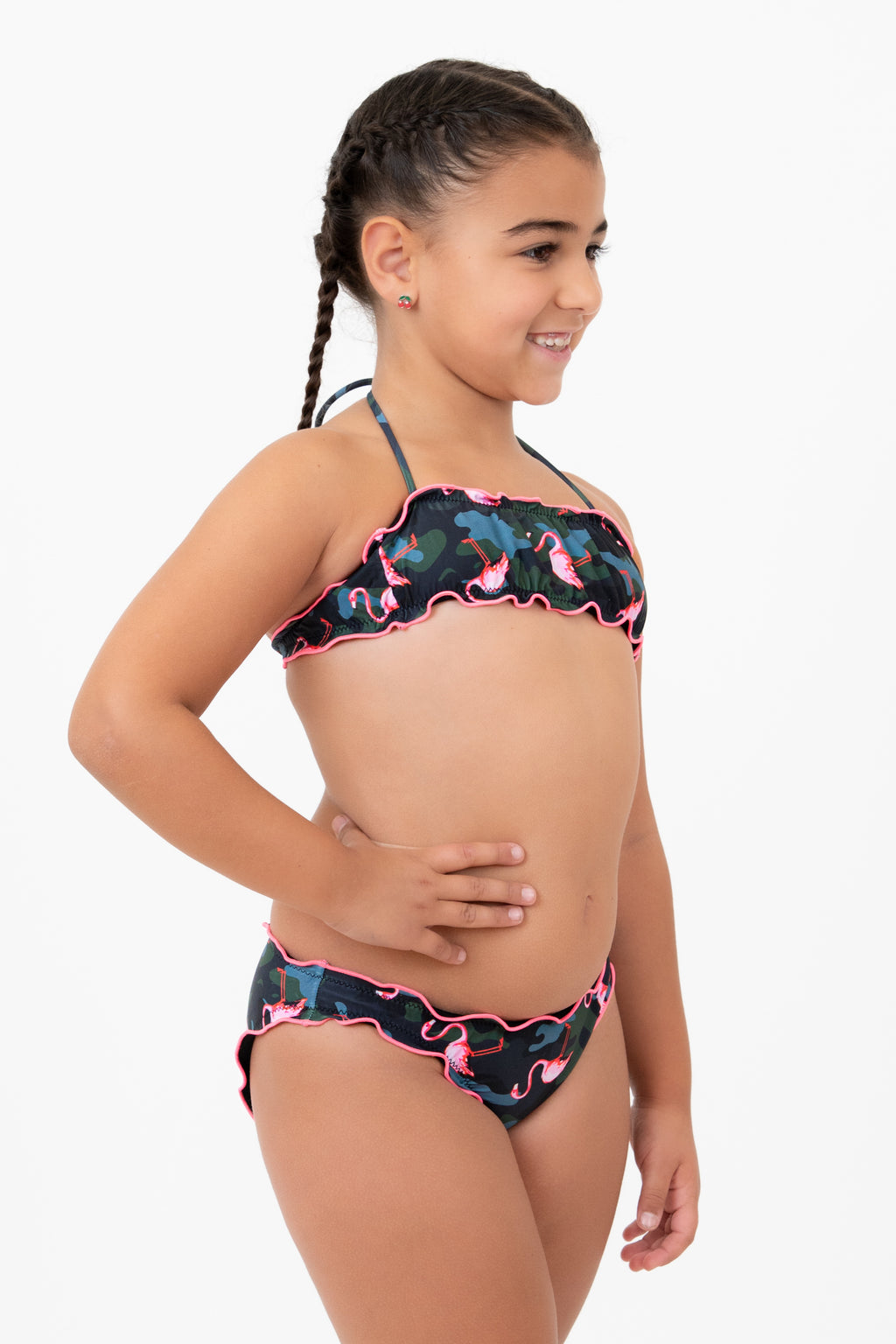 Bikini Fascia Frou-Frou Bimba - Flamingo