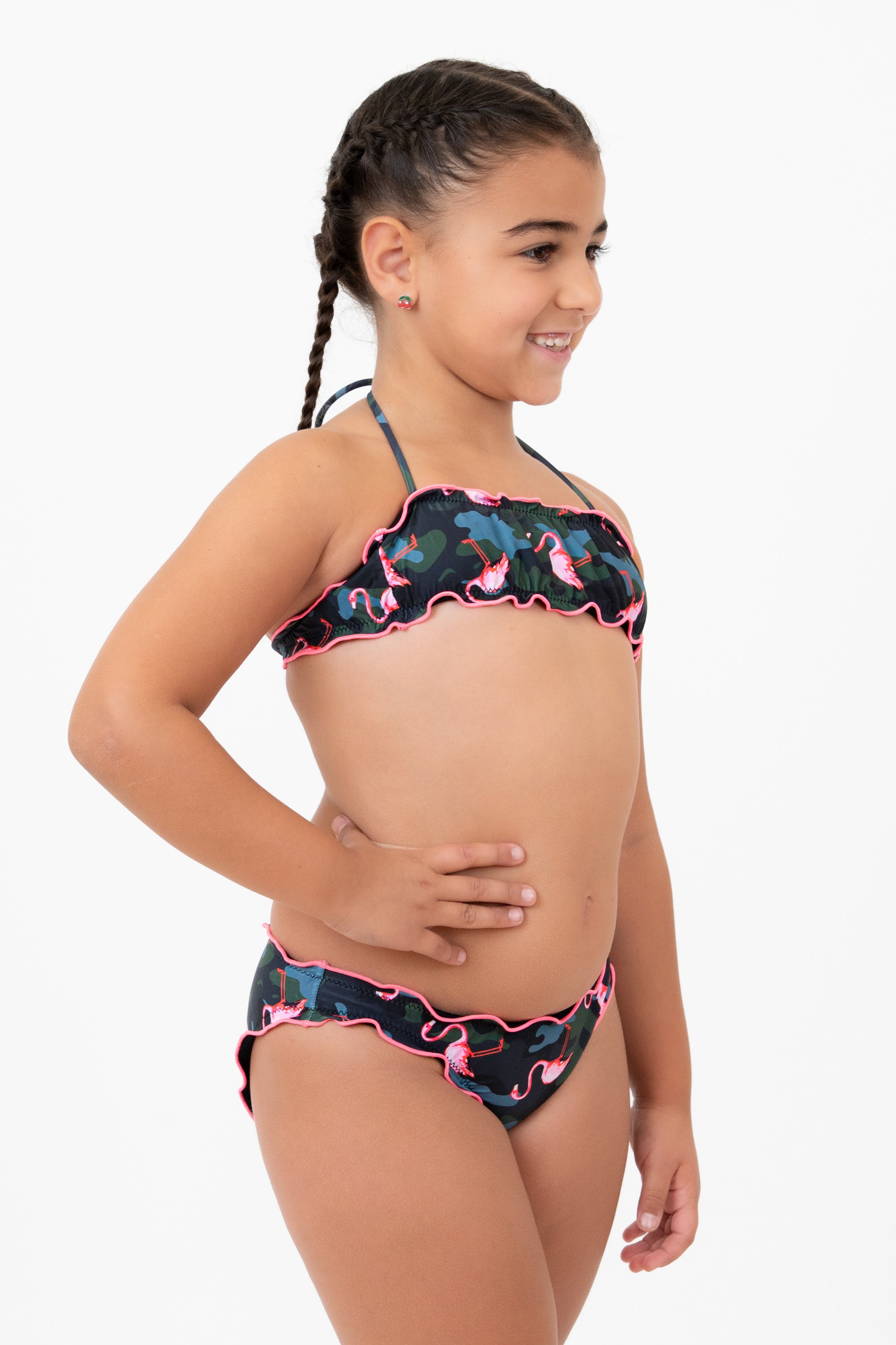 Bikini Fascia Frou-Frou Bimba - Flamingo