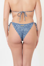 Slip con Lacci Lurex Jeansato